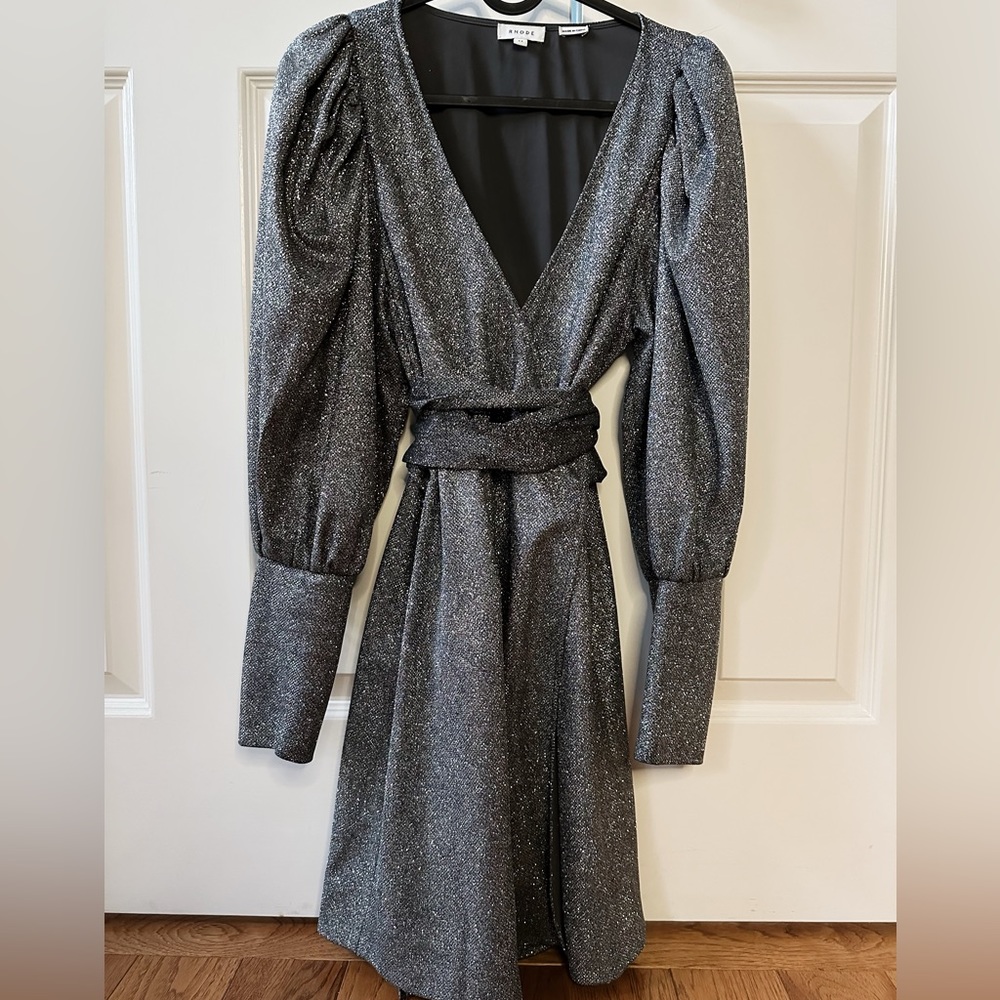 RHODE glitter mini dress/ size XS/ gray or silver